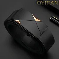 OYIFAN mode hommes ceinture hommes en cuir véritable ceinture automatique boucle cliquet ceinture réglage aléatoire 3