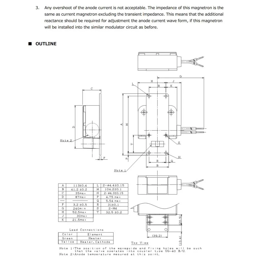 X-Band 25 kW Magnetron M1475A