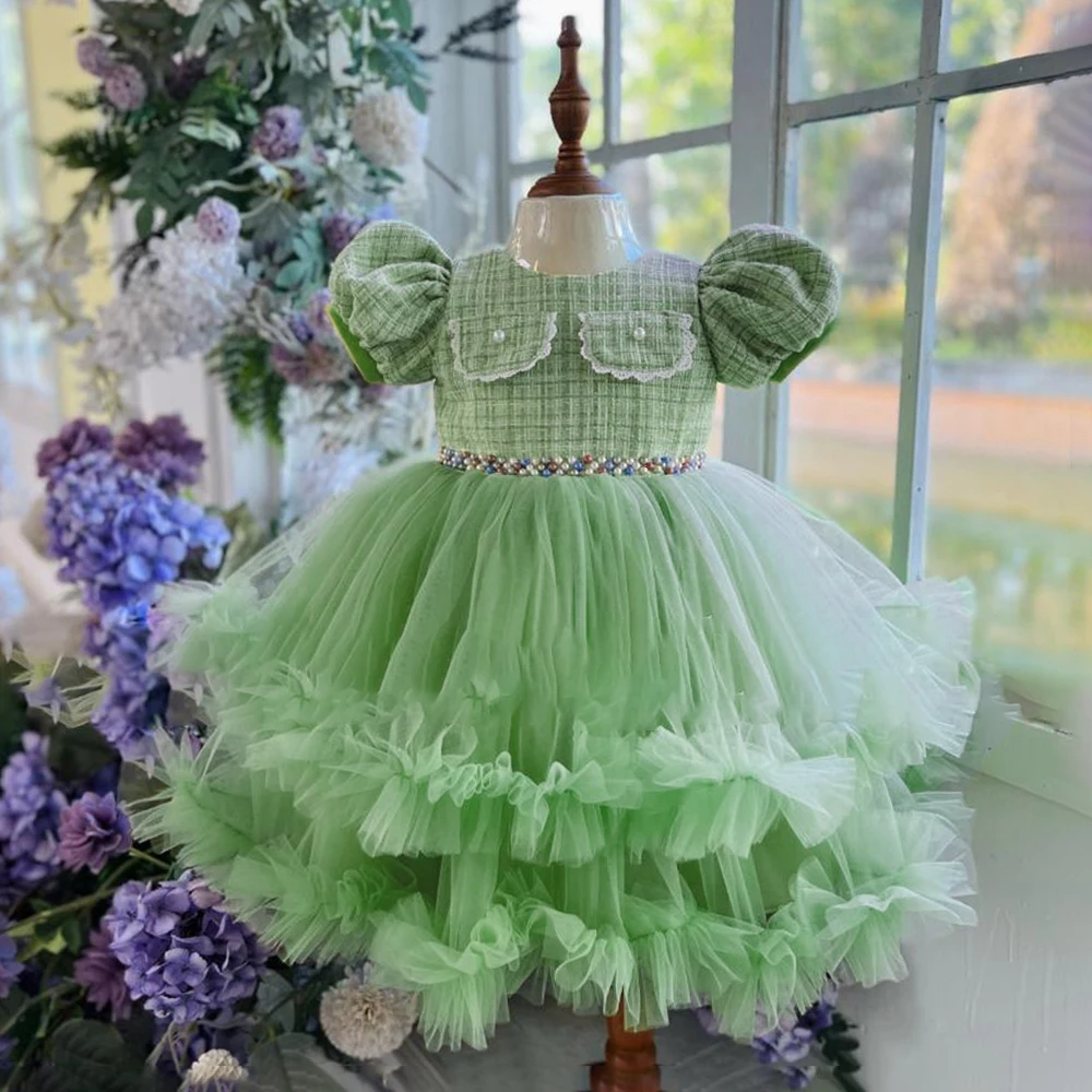 Fluffy Lace Baby Girl Party Dresses Toddler 1 Yrs Birthday Dress for Baby Girls Clothes Princess Baptism Dress Wedding Prom Gown