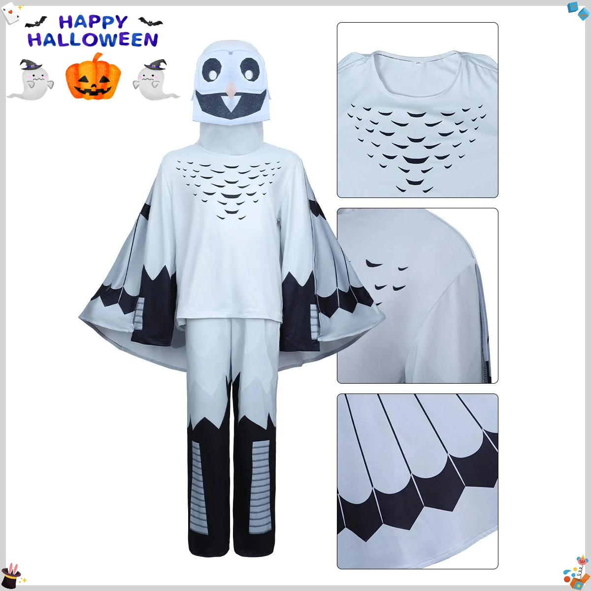 الأطفال الكبار تأثيري 99 ليال الغابات الغزلان البومة الملابس ثلاثية الأبعاد طباعة تأثيري حلي هالوين كرنفال لعبة الرعب فستان البدلة