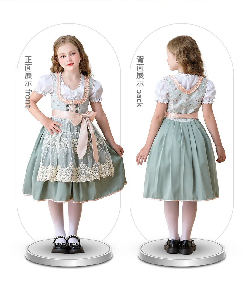 Deutsches Oktoberfest München Farm Girl Süßes Niedliches Kleid Karneval Kinderkleidung Dienstmädchen Kinderkleidung Auftrittskostüm – Detail 6