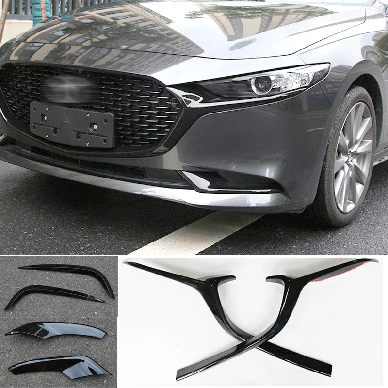 

Car Grille Trim Strip Fog Lamp Frame Front Bumper Racing Grills Cover Trim Accessories for Mazda 3 2020 2021