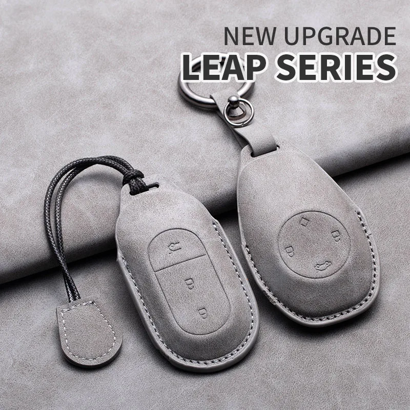 

Leather Car Remote Key Case Cover Keychain Shell For Leapmotor T03 S01 C11 For Leapmotor C01 T03 S01 C11 2023 Auto Accessories