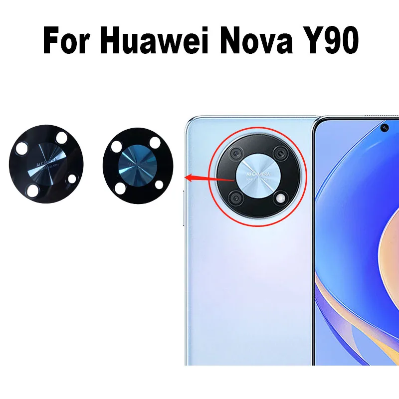 Back Camera Glass For Huawei Nova Y90 Rear Camera Lens Glass Cover Replacement Repair Parts+Adhesive Sticker CTR-LX2