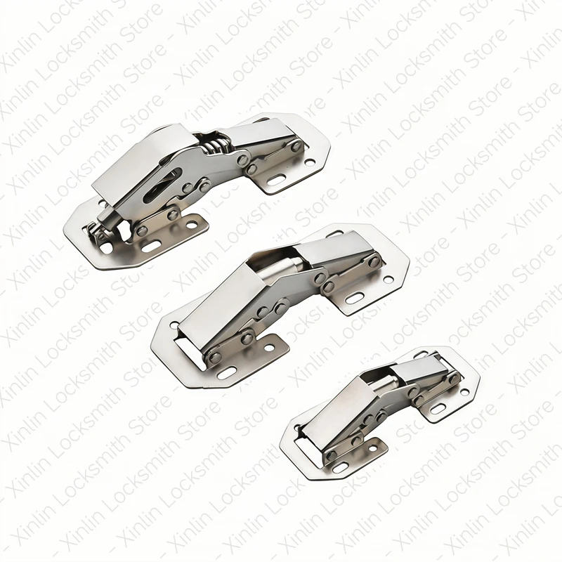 4 Pieces 90 Degree No-Drilling Hole Cupboard Door Hinges Hidden Hinges Concealed Kitchen Cabinet Hinge for Doors Frameless