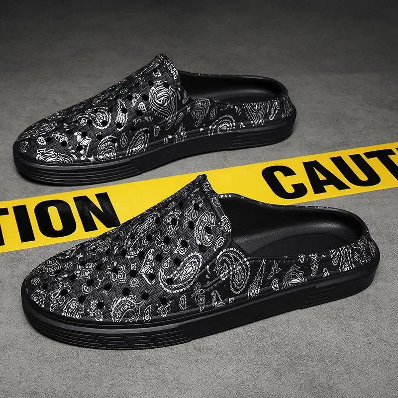 

Мужская обувь с плоским отверстием, пляжные шлепанцы, мюли, половина 2021, дизайнерские роскошные мужские тапочки из ЭВА высокого качества из ПВХ, оригинальные мужские тапочки для взрослых
