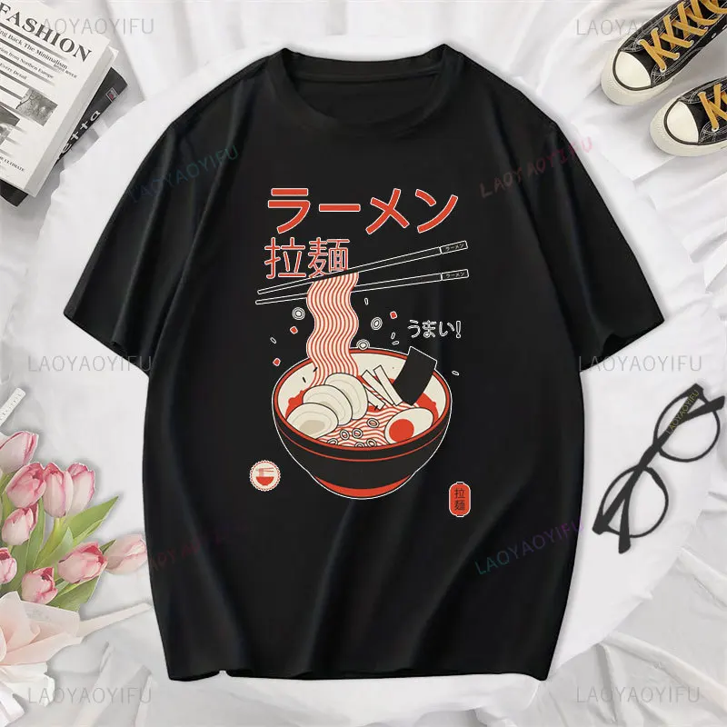 Japanese Ramen Noodles Bowl Send Noods O-Neck Tshirt Men Women Casual Short Sleeve Tee Shirt Comfort Cotton Short Sleeve Tops