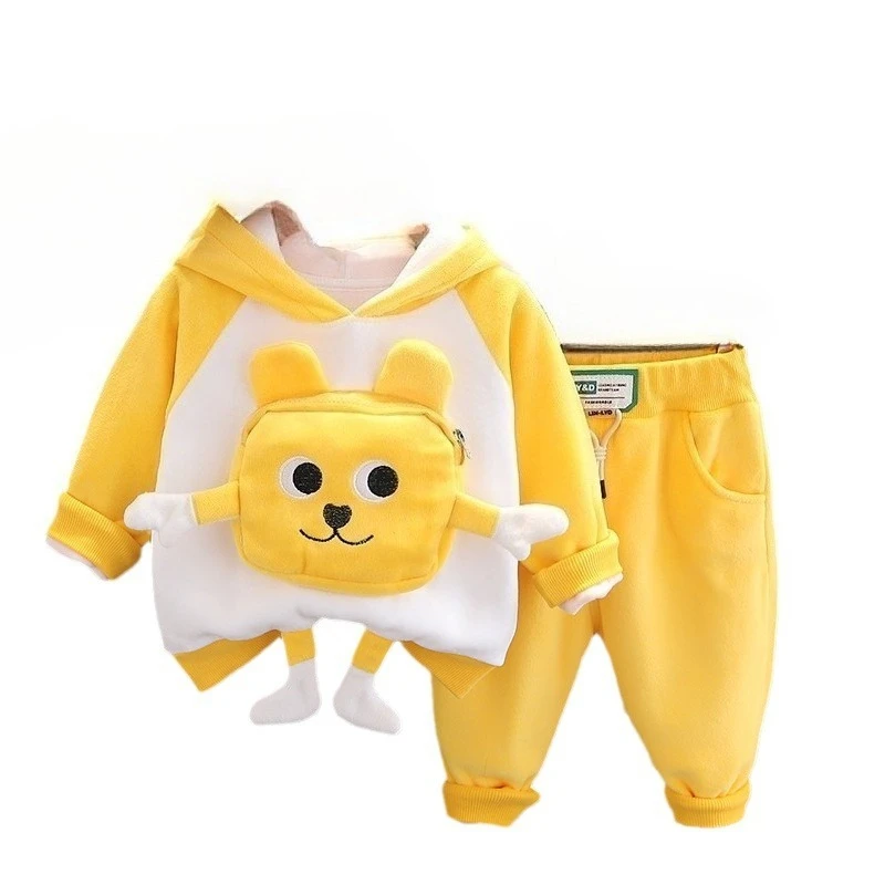 

New Autumn Winter Baby Girls Clothes Children Boys Thick Hoodies Pants 2Pcs/Sets Kids Clothing Infant Costume Toddler Tracksuits