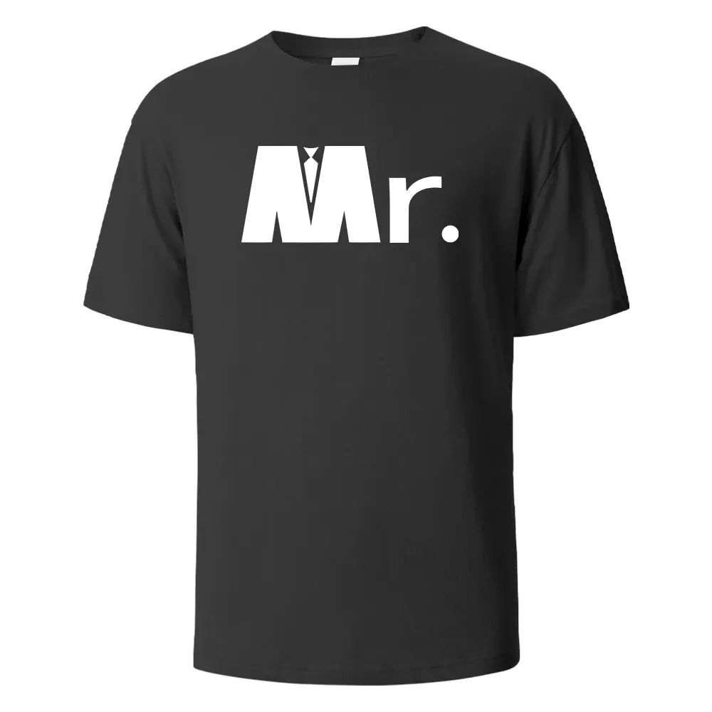 Camiseta Masculina Estampada Mr. Engraçado gráfico 100% algodão oversize camisetas de manga curta para homens mulheres verão moda casual o-pescoço topos