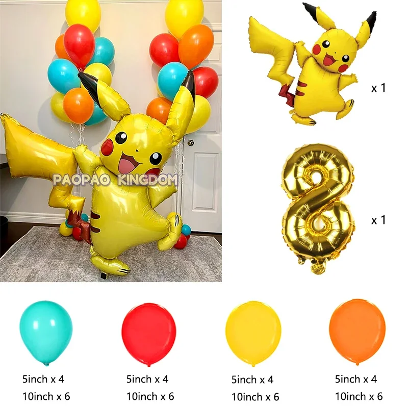 Pokemon Pikachu Folie Ballonnen Set voor Kinderen Verjaardagsfeestje Decoratie Baby Douche Ballon Decoratie Globos