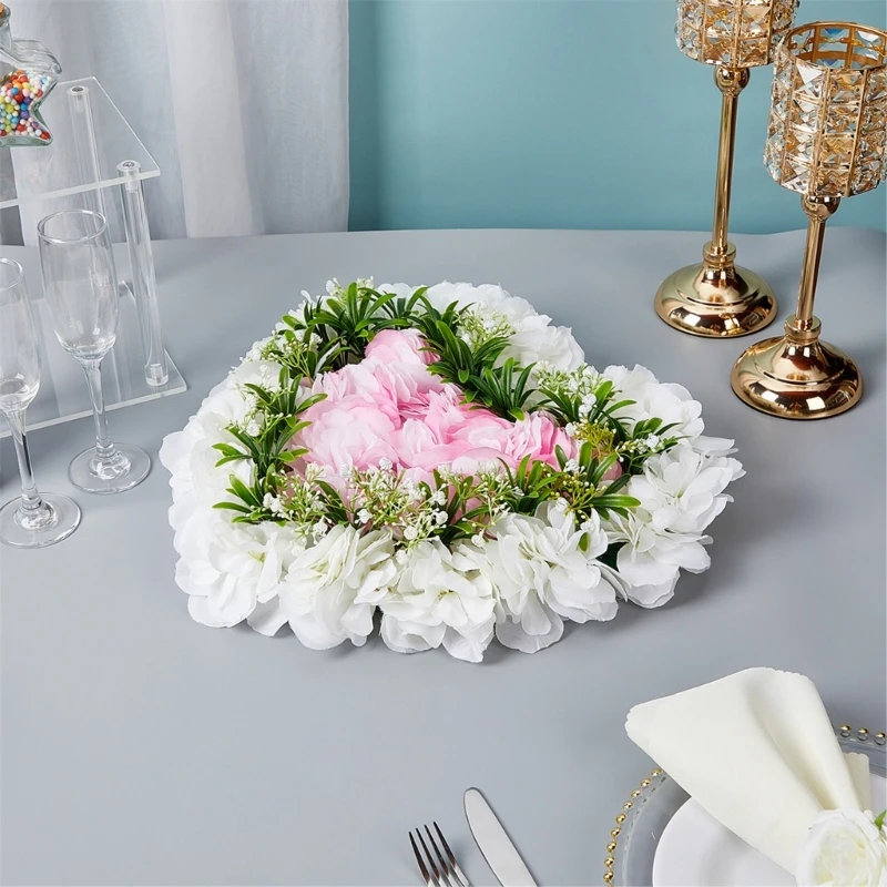 Decorações buquês flores forma coração para peças centrais casamento, arranjo rosas artificiais para adereços