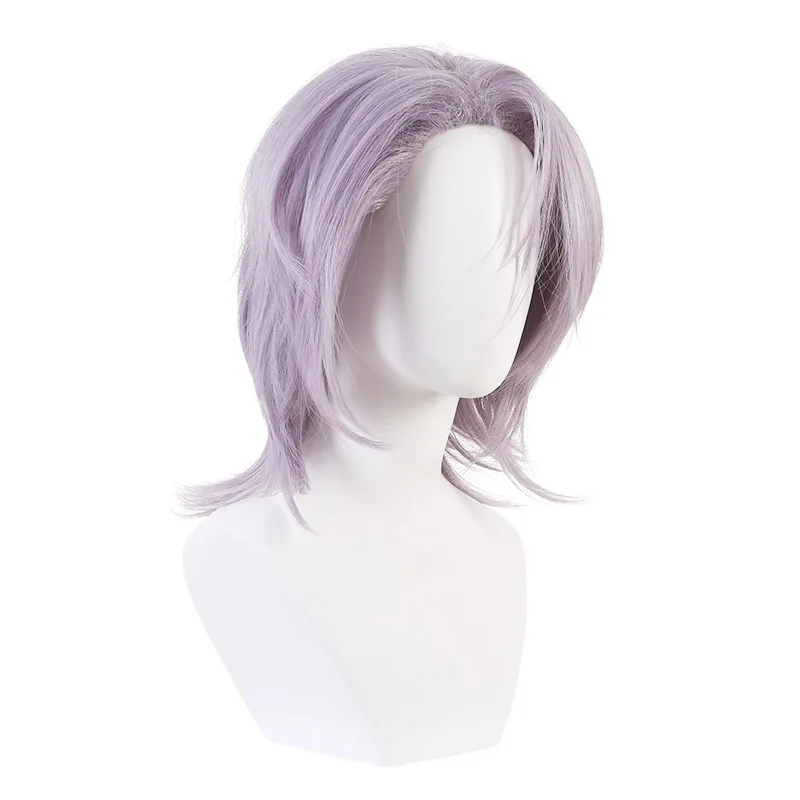 Wukai Midu Zoya Peruca Cosplay especialmente feita peruca curta em camadas roxas para cosplay e anime