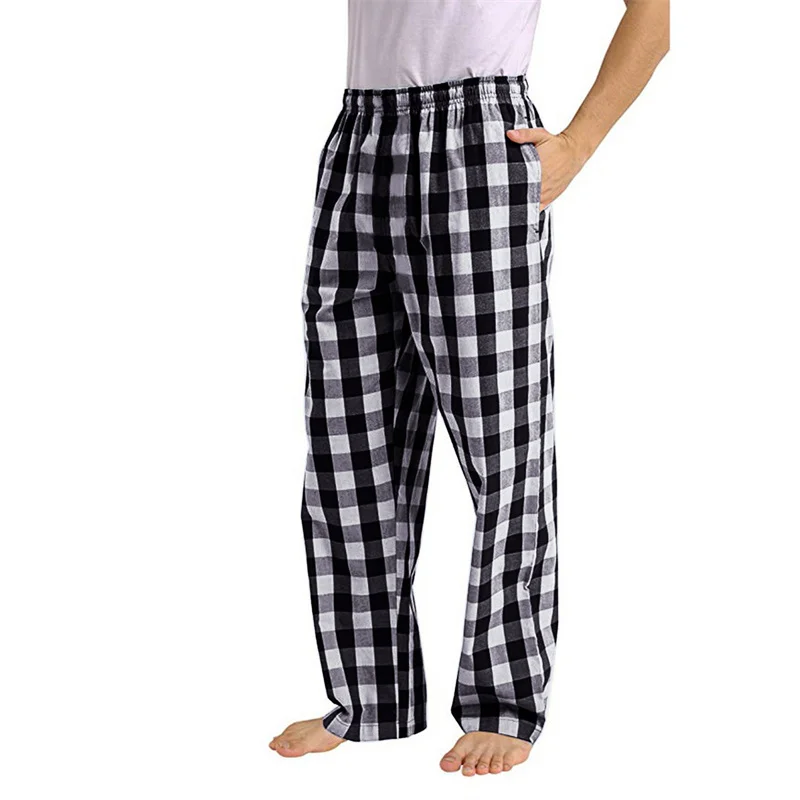 Thorn Tree Men's Pajama Pants Plaid Print Lightweight Pj Sleep Pants with Pockets Straight Leg Lounge Pants Bottoms Sleepwear