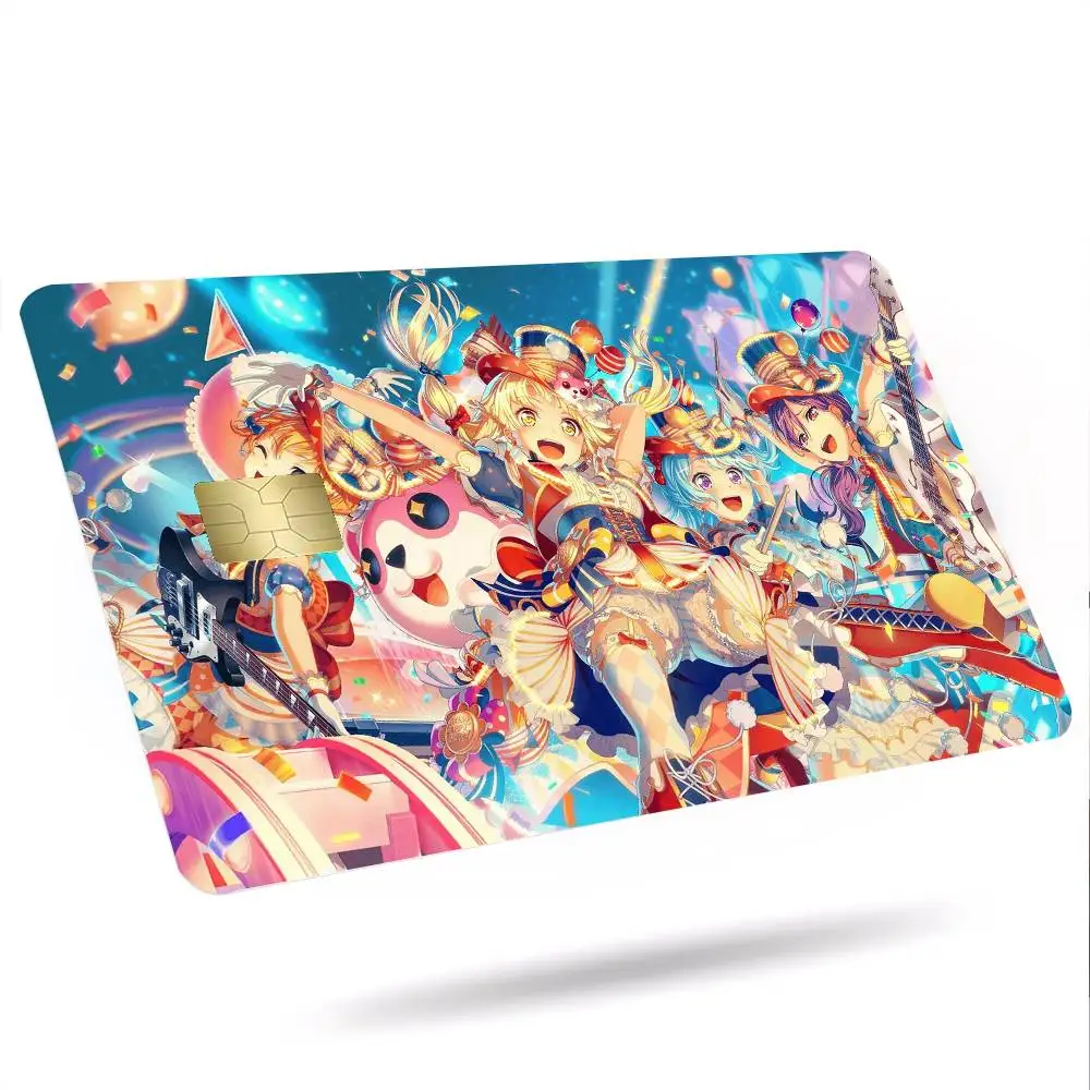 ملصقات بطاقات B-BanG D-DreamS لتفقية بطاقة الائتمان الخصم أو حفظ الغلاف على قبالة رقيقة جدًا لا تتلاشى ملصق غطاء الجلد