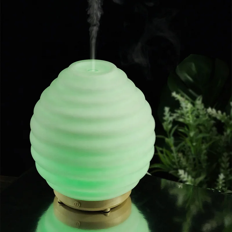 Top Seller 80ml Artistic Flavor Colored Lights USB Cable Glass Aroma Diffuser Office Essentials Humidifier