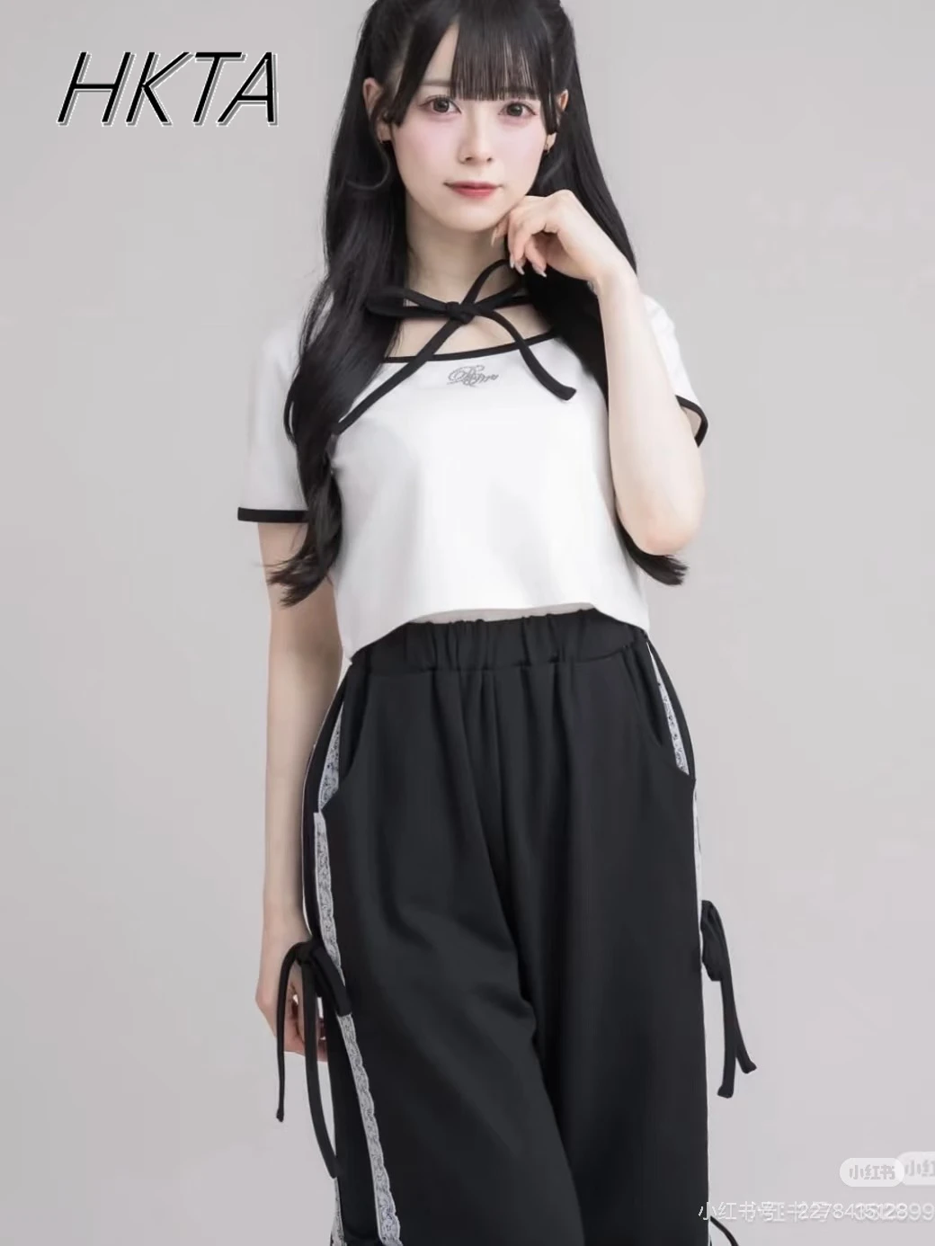 일본 스퀘어 칼라 스트랩 반팔 짧은 Tshirt 탑 여성 통근 캐주얼 스포츠 바지 세트 여성 T 셔츠 바지