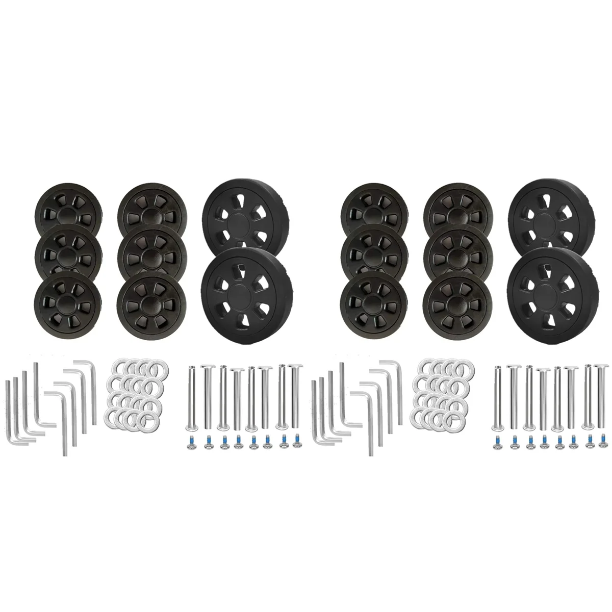 Ruote per valigia da 16 pezzi di ricambio, ruote per bagagli con rotelle mute in gomma resistente da 0,47 pollici/60 mm di spessore 0,47 pollici/12 mm A