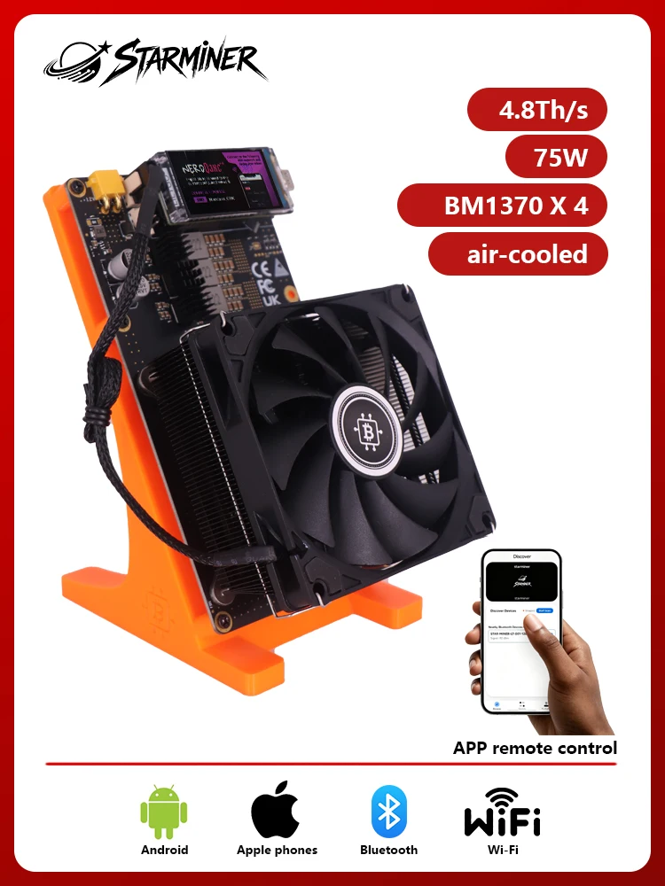 STARMINER Smart Bitaxe NerdQaxe++ 4.8TH/s Koparka BTC Bitcoinów BM1370 Asic Chip Solo 75W 2.4G WiFi Otwarty Kod Źródłowy Maszyna do Kopania — zdjęcie produktu 7