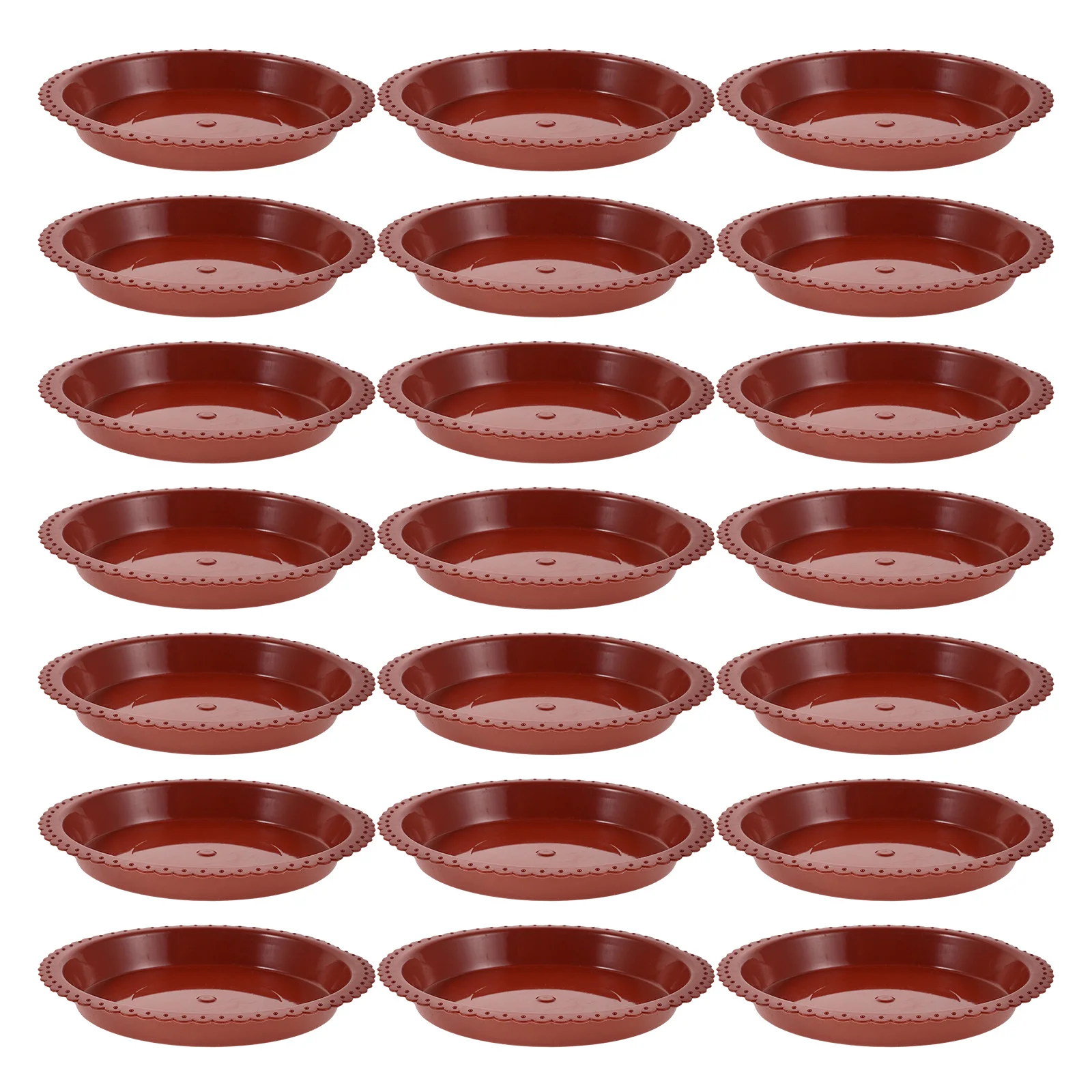 

24pcs Planter Drainage Tray: Brown Round Flower Pot Trays For Balcony And Farm Use - Water Bottom Base For Indoor Small Plants P