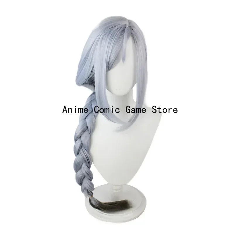 Genshin Impact Shenhe Cosplay Wig Pre Braided Wig 80cm Light Blue Gradient Long Hair Cosplay Shenhe Wig+wig Cap