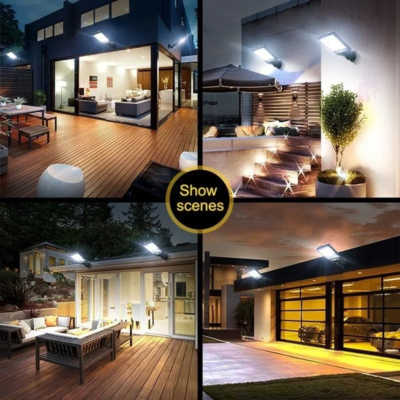 Imagem -06 - Impermeável Luzes Solares ao ar Livre com Sensor de Movimento Iluminação de Segurança Led Wall Street Lamp Garden Patio Path 72 108cob Modos