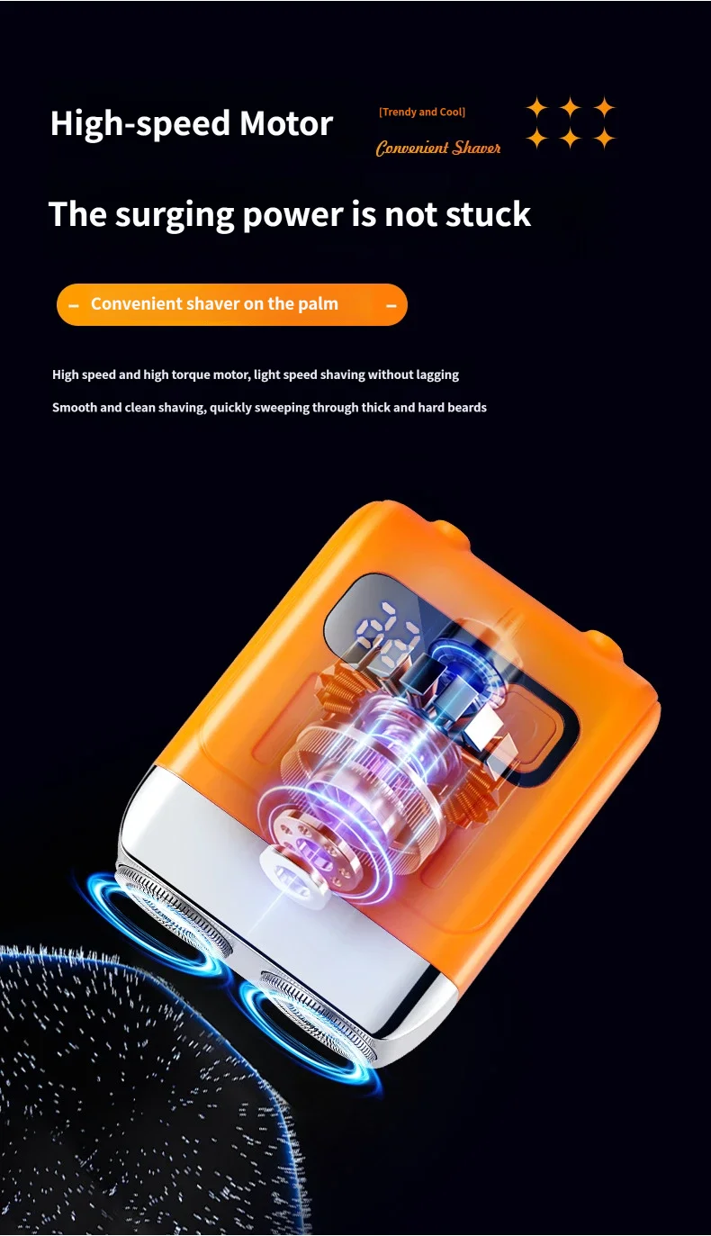 Neuer Smart-Digital-Display-Elektrorasierer für Männer, tragbarer elektrischer Bartschneider mit Doppelkopf-Design – Detail 8