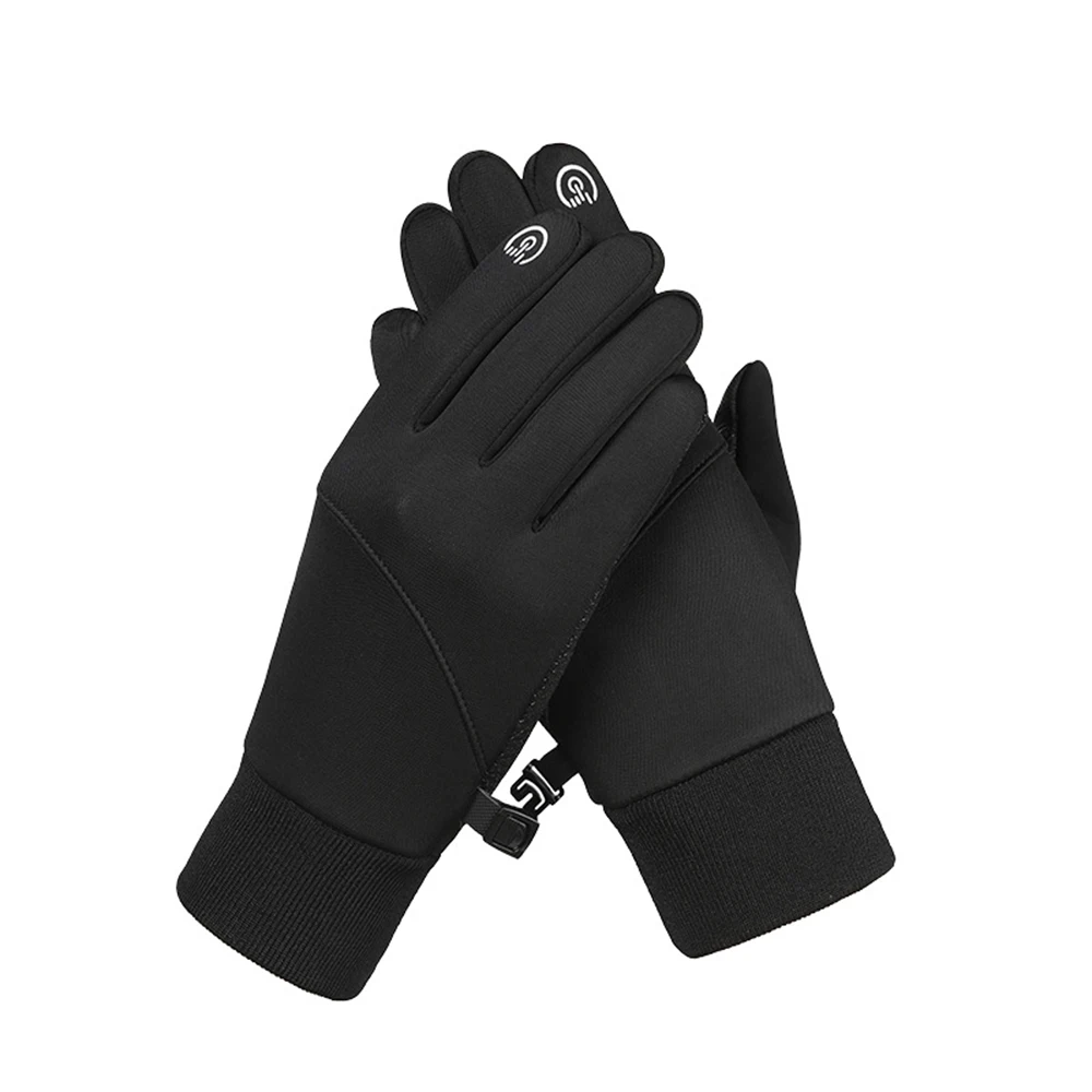 Men Winter Waterproof Cycling Gloves Outdoor Sports Running Motorcycle Ski Touch Screen Fleece Gloves Non-slip Warm Full Fingers