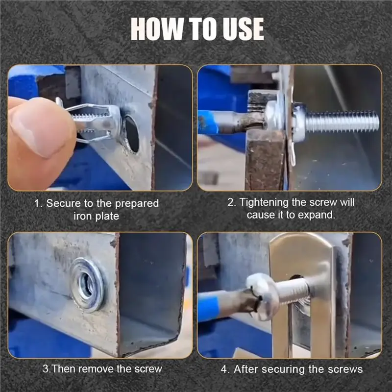 AB11-Metal Screw Jack For Car, Hollow Wall Iron Skin Line, For Installation License Plates, -20, -25, M5-25, M6-25 Metal Nut
