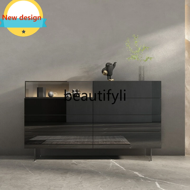 

A139 Italian-style Light Luxury High-end Sideboard Cabinet Living Room Entrance Wall Storage Cabinet Bedroom Bedside Chest of Dr