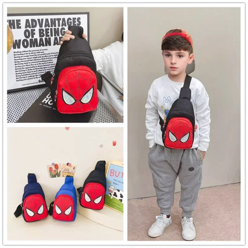 Children bags Spider-Man boys chest bag cartoon trend travel messenger bag versatile casual boys and girls backpack