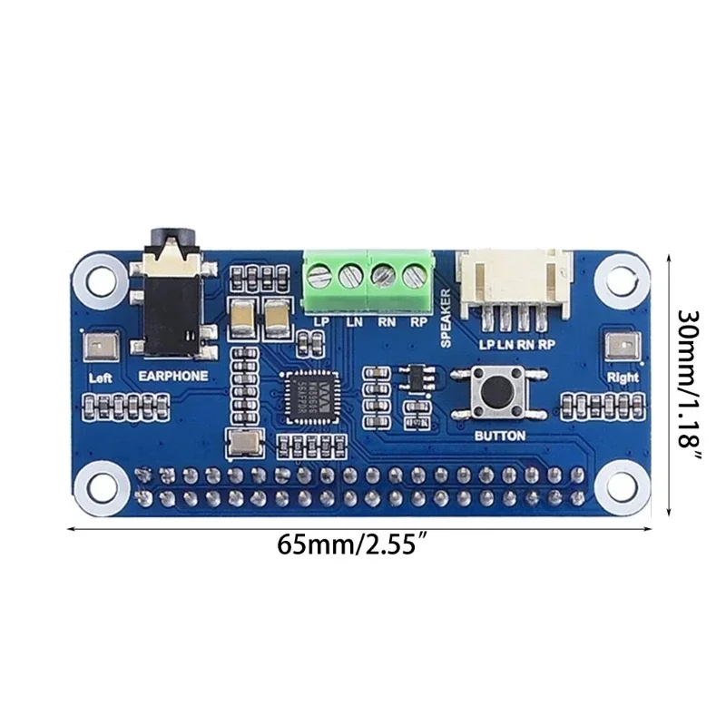 Placa expansão WM8960 HAT Codec Speaker com pequeno acessório desenvolvimento alto-falante para RaspberryPi 4B 3B +