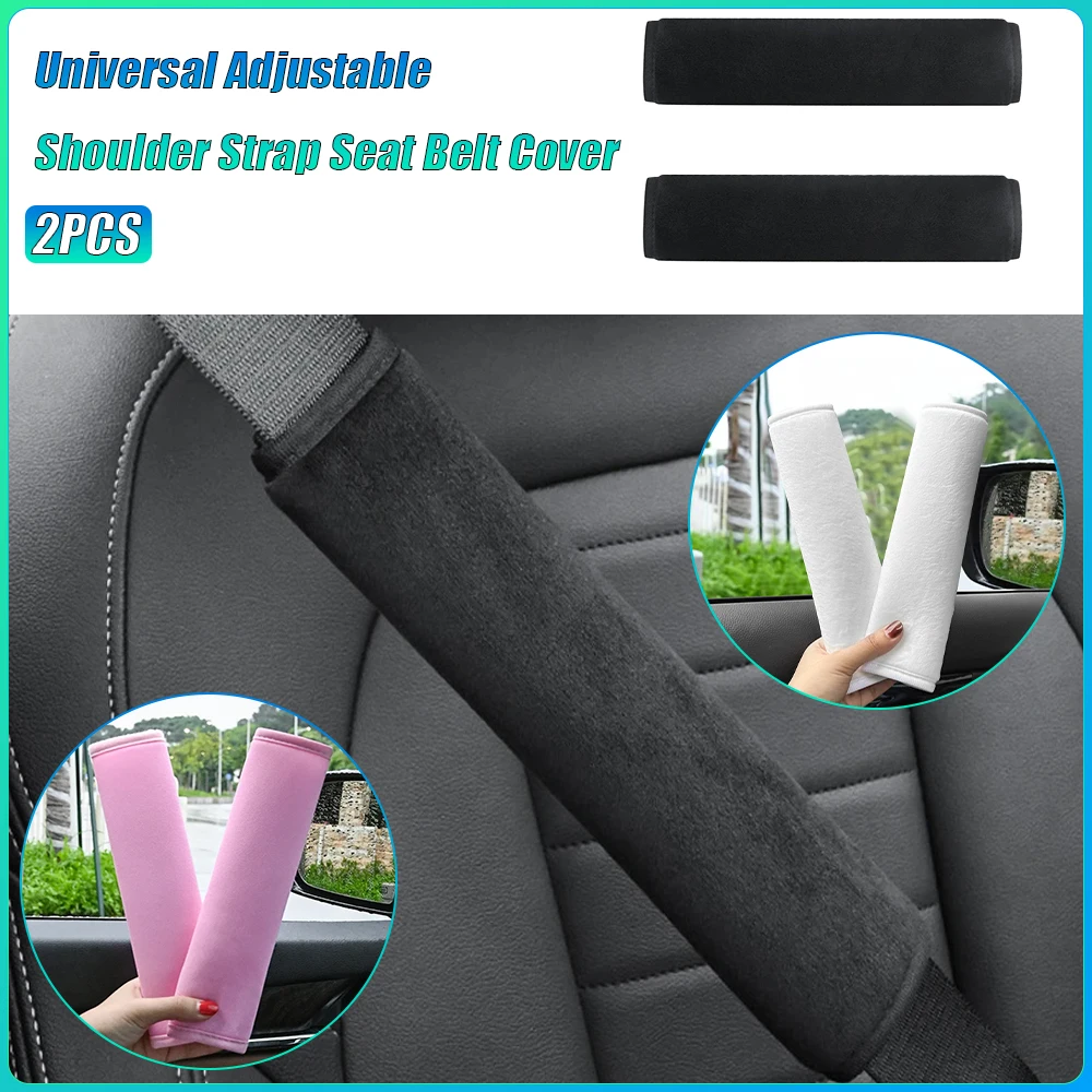 

2PCS Universal Adjustable Seat Belt Cover Car Safety Belt Cover Shoulder Strap Cover Car Shoulder Protector Pad Auto Accessories