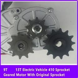 9T 13T Electric Vehicle 410 Sprocket Geared Motor With Original Sprocket MY1016Z MY1018