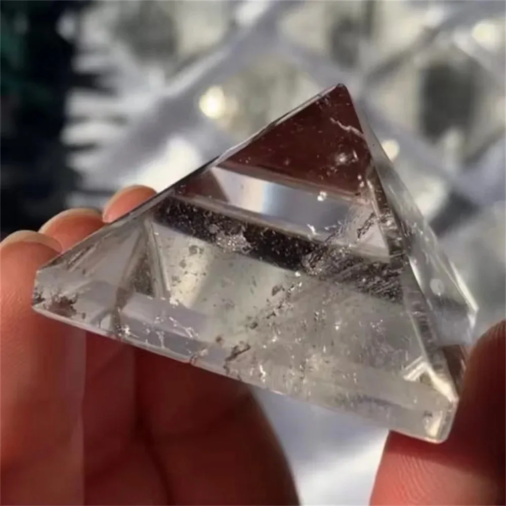 

Natural Crystal Pyramid Clear Quartz Pyramid Healing Stone Chakra Reiki Crystals Point Tower Home Decor Energy Meditation Ore