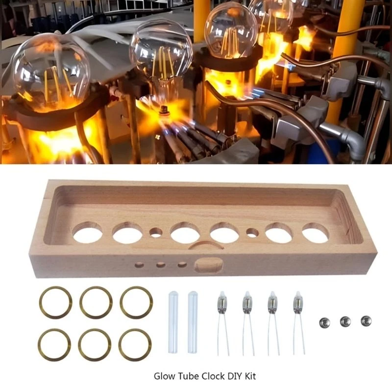 

T3EE Low Power Consumption Retro IN14 Glow Tube Clock Beech Shell for Experiments with Multiple Color Display Modes