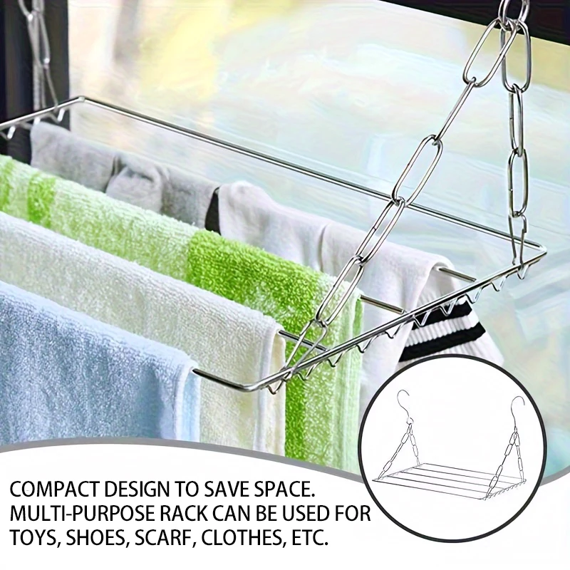 

Laundry Drying Rack Stainless Steel Rust Resistant Drying Rack For Underwear Socks Tie Scarf Balcony Laundry Room Storage Rack
