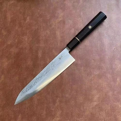 8.3 Inch Chef Knife Stainless Silver Steel No. 3 Blade Ebony Handle Sharp Cleaver Meat Slicing Vegetables Japanese Kitchen Knife