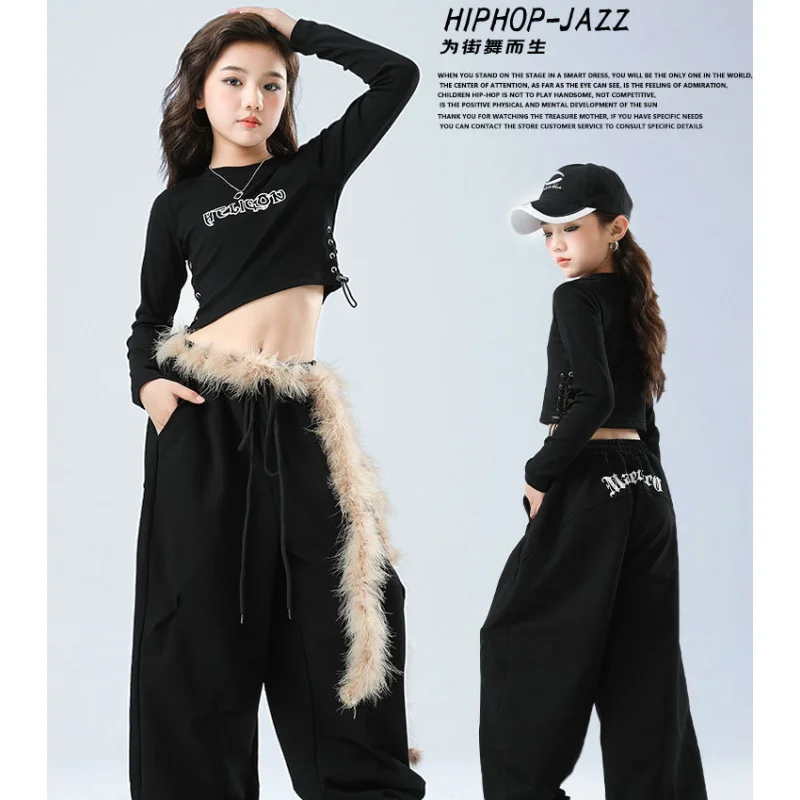 

Girls Jazz Hip Hop Dance Sporty Set Kids Stage Performance Costume Trendy Streetwear