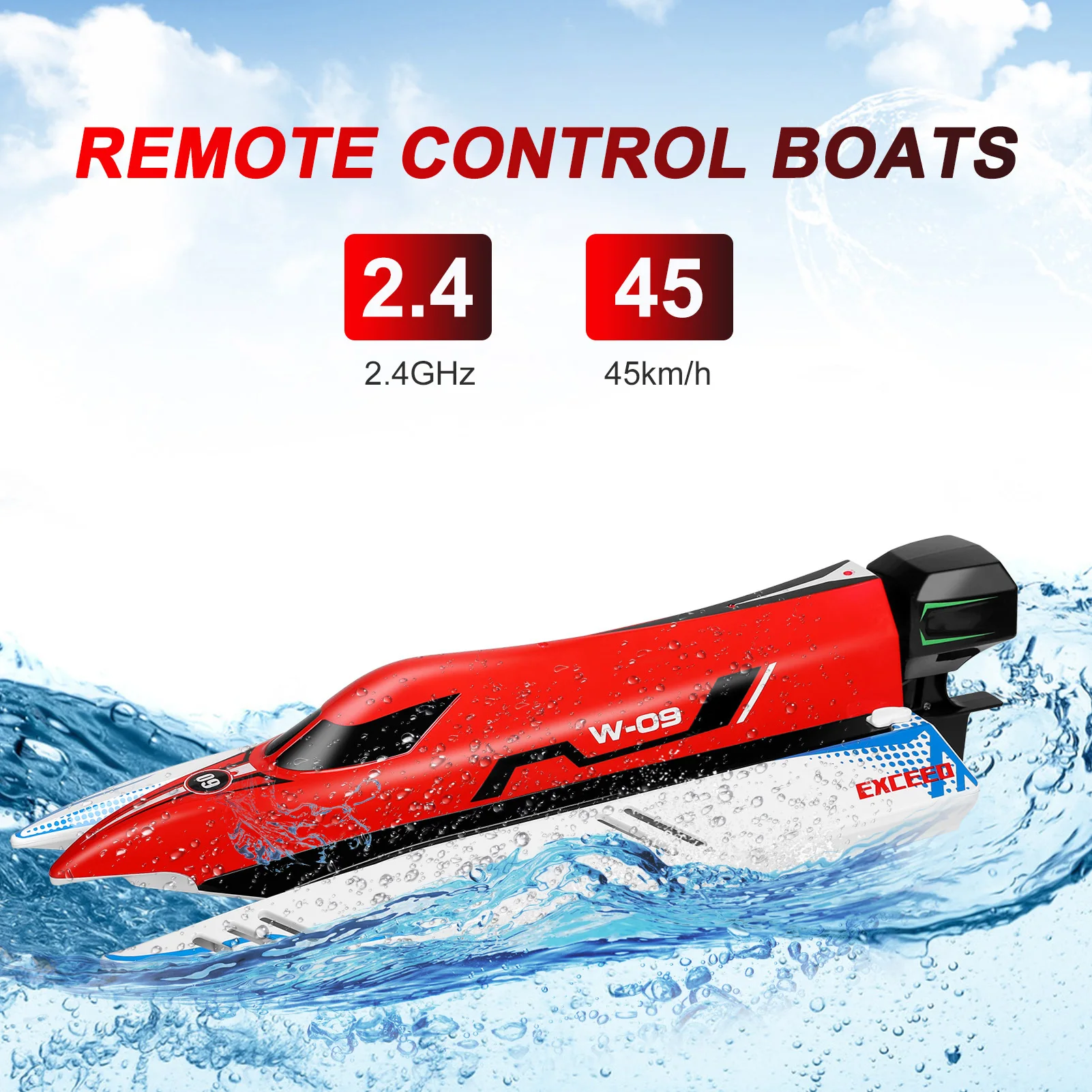 WLtoys WL915-A Remote Control Boats 2.4G 45km/h High Speed RC Boat RC Gift for Kids Adults Boys Girls