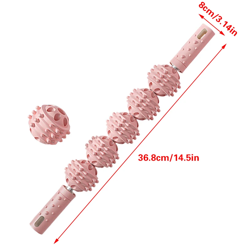 전신 근육 이완용 마사지 롤러 스틱, 요가 피트니스 늑대 치아 근막 스틱, 통증 완화