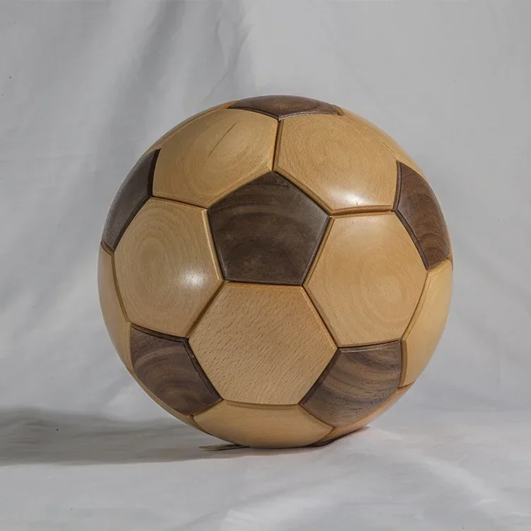 3d Cube New Craft Adult Jigsaw Iq Brain Teaser Solid Wood Football Puzzle Home Furnishing Decoration For Boys Toys Wholesale