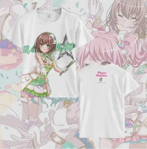 أنيمي بانغ دريم ماروياما آية تي شيرتات قصيرة الاكمام الصيف تأثيري حلي طالب عادية فضفاض القمم أنيمي