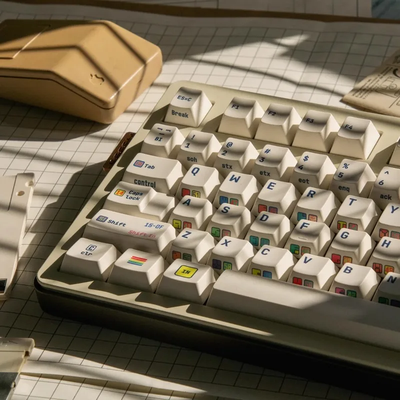 

Retro C64 Theme Keycaps 116 Keys Side-engraved PBT Cherry Profile Key Caps Suitable for Crush80 Mechanical Keyboard Accessories