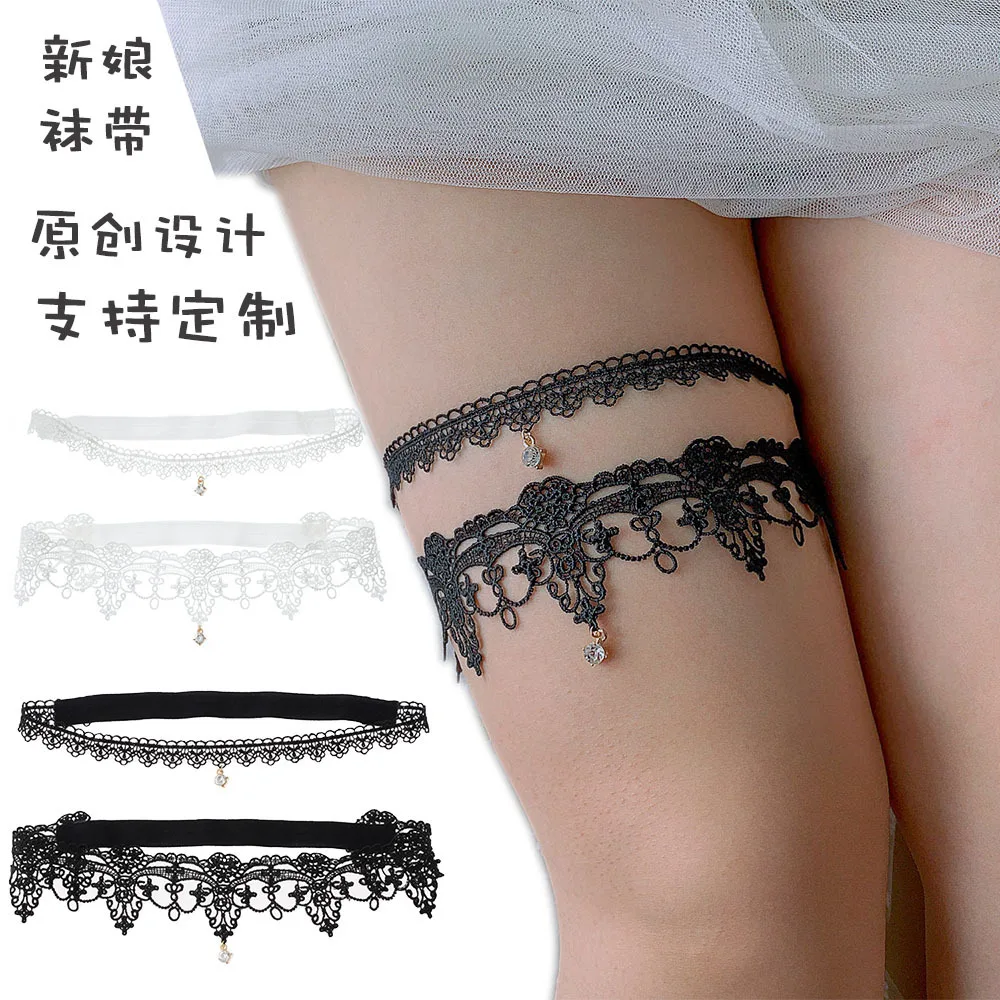 Simple Sexy Hand-made Leg Chain/Bride Lace Garter With Rhinestone Pendant/Fashion Thigh chain 774