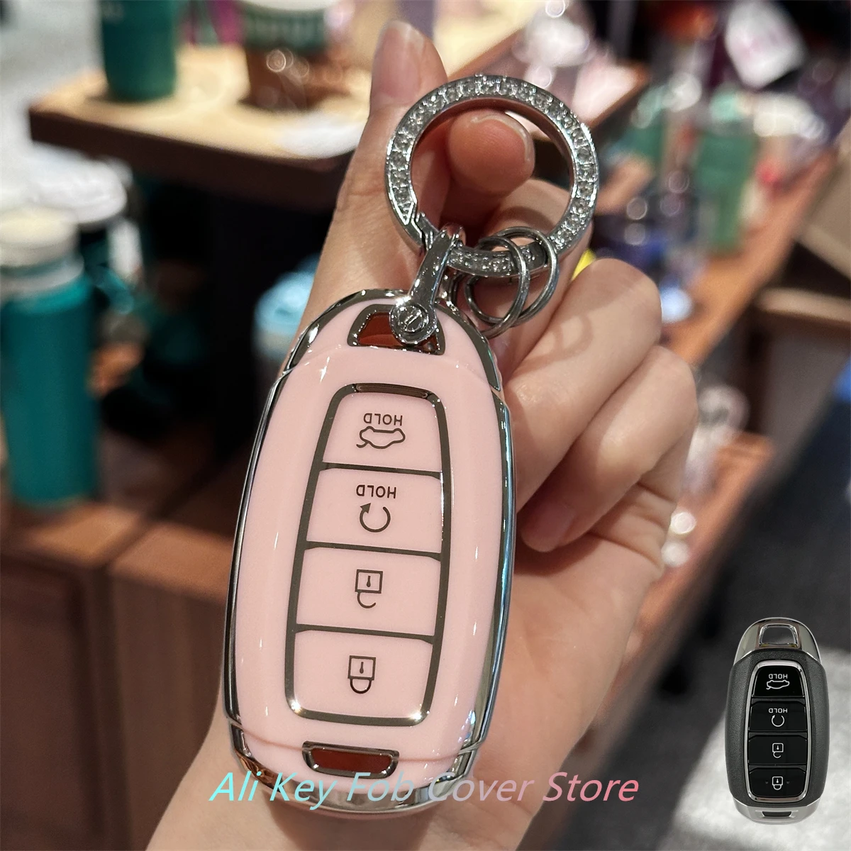 غطاء مفتاح السيارة لسيارة Hyundai Elantra، GT، Kona، Palisade، Venue، Veloster - سلسلة مفاتيح ملحقات واقية #5