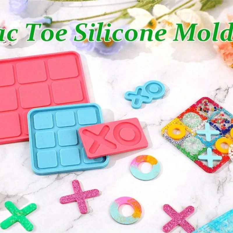 5 pezzi di scacchi X O gioco da tavolo stampi in silicone per colata di resina gioco da tavolo fai da te decorazioni per feste decorazioni per la casa forniture regalo artigianali