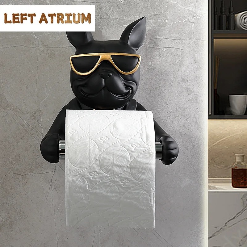 Paper Holders Creative Wall Mounted Tissue Holder Bathroom Kitchen Paper Roll Tube Cartoon Dog Living Room Toilet Decoration n