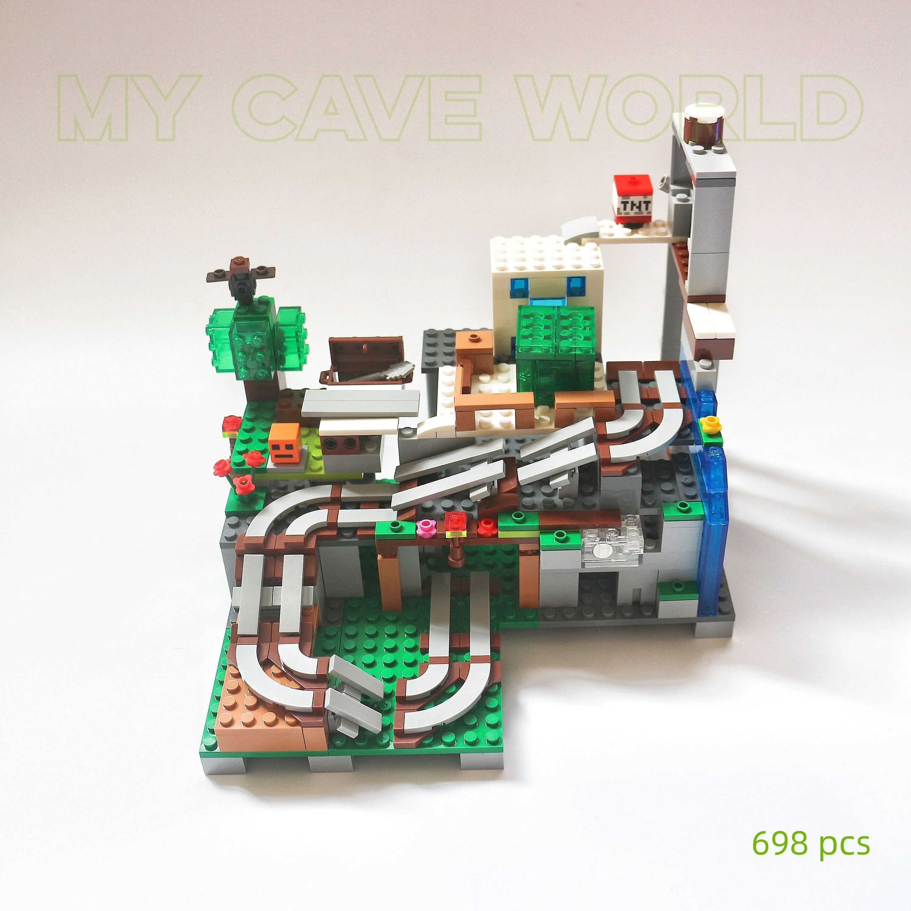 Creative World mountain Cave Building Block Model Set,Puzzle Decompression Toy Gift