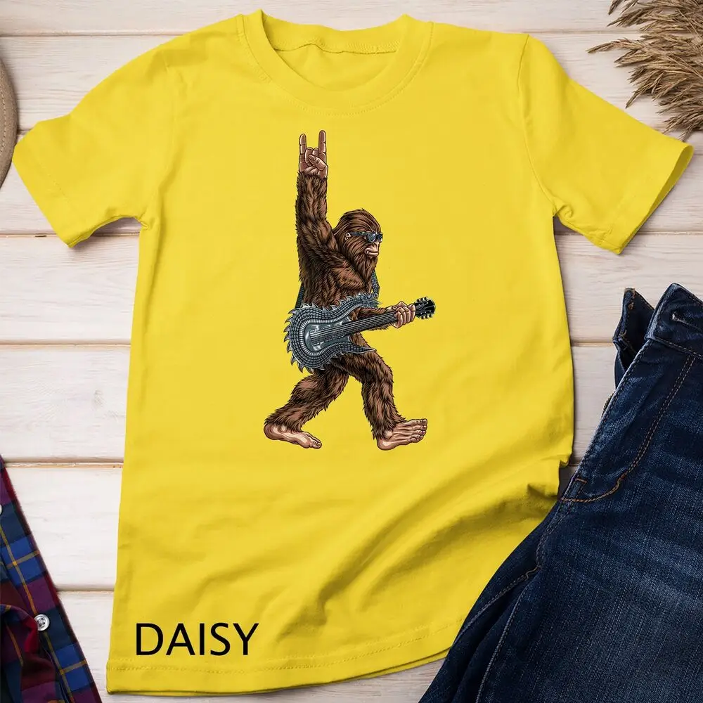 Bigfoot Playing A Dragon Guitar Rock On Sasquatch Big Foot Unisex T-shirt