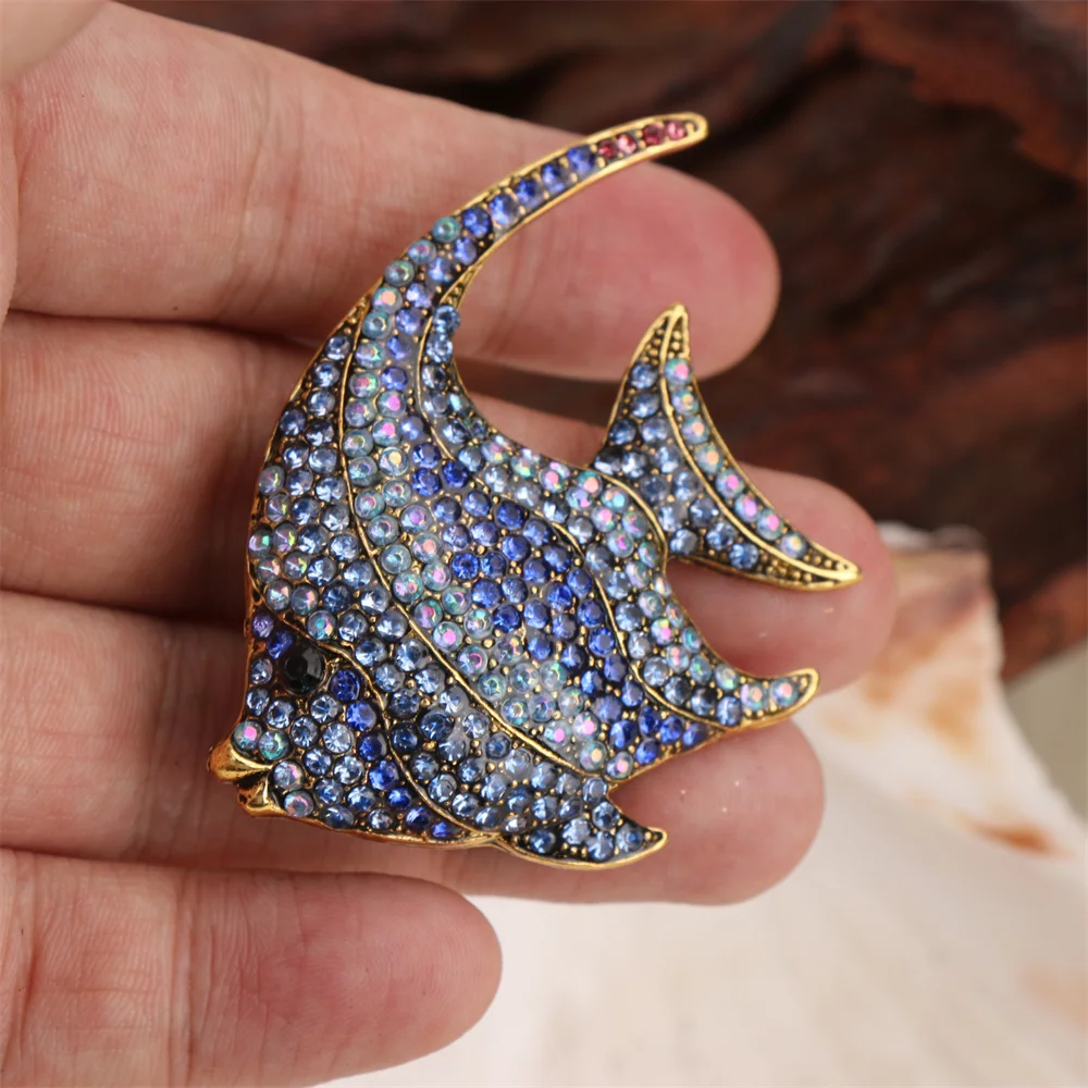 Baroque Luxury Tropical Fish Design Brooch for Men and Women, Jewelry Accessories, Wedding, Holiday, Party, Couple Gift